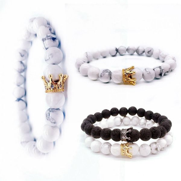 new couple bracelet exquisite adjustable lava volcanic stone marble scrub beads imperial crown bangles women men jewelry gifts, Black
new couple bracelet exquisite adjustable lava volcanic stone marble scrub beads imperial crown bangles women men jewelry gifts, Black