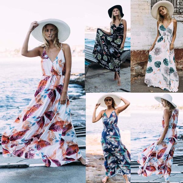 Women Spaghetti Strap Sleeveless Boho Floral Long Maxi Dress Evening Party Beach Dresses Summer Sundress
Women Spaghetti Strap Sleeveless Boho Floral Long Maxi Dress Evening Party Beach Dresses Summer Sundress