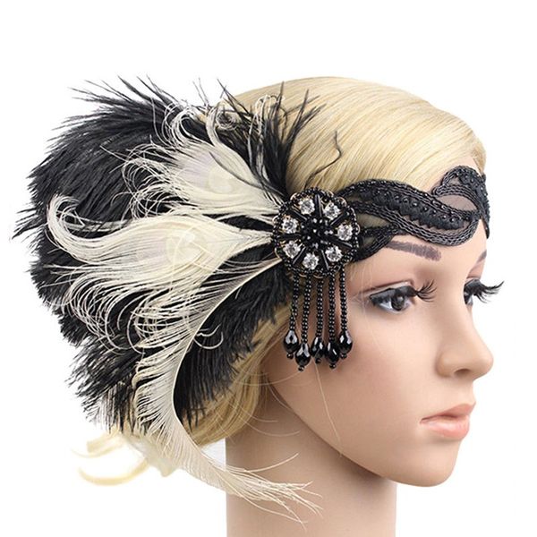 women feather hairband 1920s headband spring summer ladies wedding bridal gatsby flapper headpiece elastic strap hair accessorie, Slivery;golden
women feather hairband 1920s headband spring summer ladies wedding bridal gatsby flapper headpiece elastic strap hair accessorie, Slivery;golden