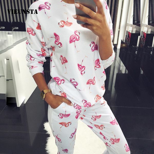 vieunsta o-neck printed two pieces sets women long sleeve tracksuit and elastic waist pants suits casual basic sweatshirts set, White
vieunsta o-neck printed two pieces sets women long sleeve tracksuit and elastic waist pants suits casual basic sweatshirts set, White