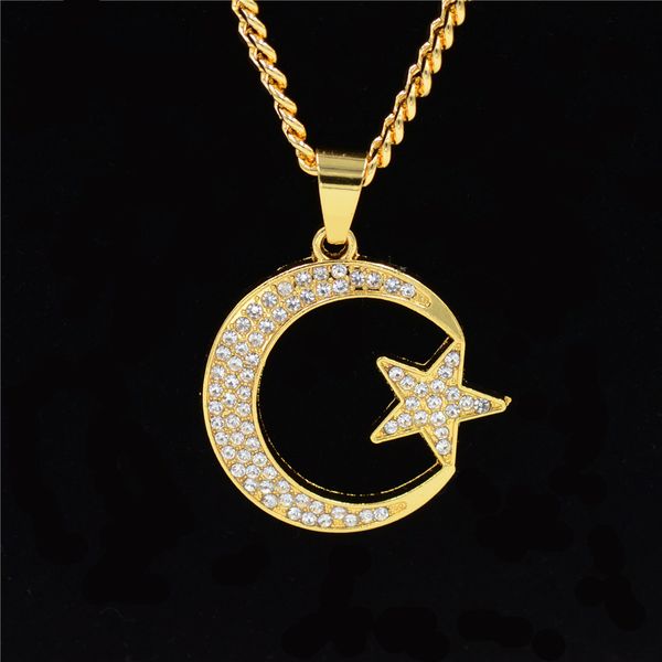 new hip hop crystal moon star pendant necklace jewelry 75cm gold color link chain for women /men gift, Silver
new hip hop crystal moon star pendant necklace jewelry 75cm gold color link chain for women /men gift, Silver
