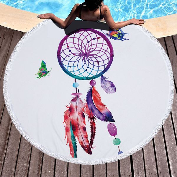 round beach towel with tassels dream catcher printed microfiber 150cm for summer swimming picnic tapestry blanket
round beach towel with tassels dream catcher printed microfiber 150cm for summer swimming picnic tapestry blanket