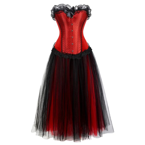 corset dress long cosplay costume plus size mesh skirt set tank lace up overbust corsets bustiers lingerie vintage red, Black;white
corset dress long cosplay costume plus size mesh skirt set tank lace up overbust corsets bustiers lingerie vintage red, Black;white