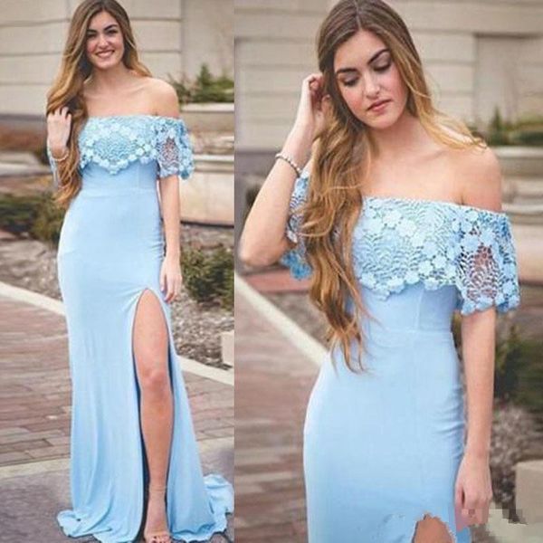 side split mermaid prom dresses applique lace off shoulder mermaid evening party dress prom wear special gowns custom made, Black
side split mermaid prom dresses applique lace off shoulder mermaid evening party dress prom wear special gowns custom made, Black