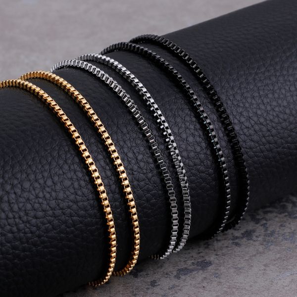 2mm stainless steel box link chain female gold/silver/black chokers necklaces for women fashion jewelry
2mm stainless steel box link chain female gold/silver/black chokers necklaces for women fashion jewelry