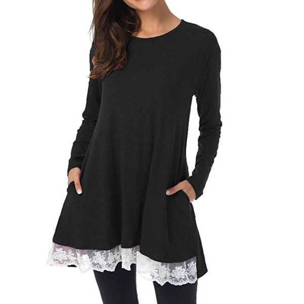 women casual fashion black elegant long o-neck sleeve loose lace tunic blouse plus size camisa feminina wholesale sa65, White
women casual fashion black elegant long o-neck sleeve loose lace tunic blouse plus size camisa feminina wholesale sa65, White