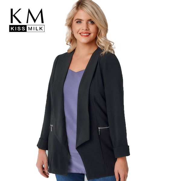 wholesale-kissmilk 2017 plus size solid black office lady women blazers notched collar zipper long sleeve female big size coats outwears, White;black
wholesale-kissmilk 2017 plus size solid black office lady women blazers notched collar zipper long sleeve female big size coats outwears, White;black