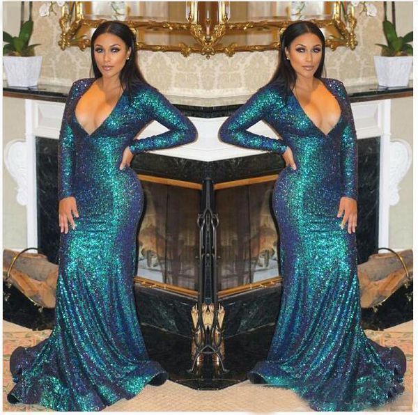 Sexy Plus Size Mermaid Prom Dresses Luxury Bling Sparkle Deep V-neck Blue Sequins Special Occasion Dresses Sequins Evening Gowns Custom Made
Sexy Plus Size Mermaid Prom Dresses Luxury Bling Sparkle Deep V-neck Blue Sequins Special Occasion Dresses Sequins Evening Gowns Custom Made