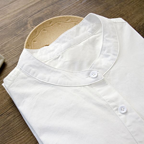 cotton stand-collar white shirt plus velvet warmth literary small fresh wild slim shirt women winter solid color blouse mz2280
cotton stand-collar white shirt plus velvet warmth literary small fresh wild slim shirt women winter solid color blouse mz2280