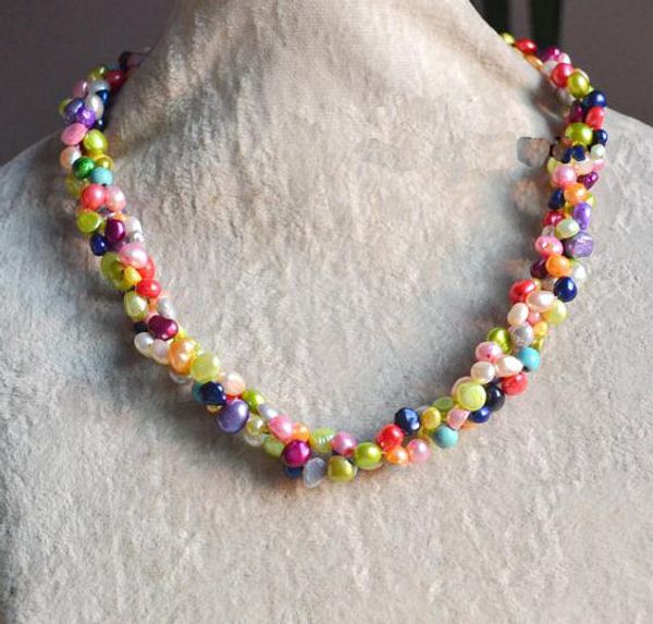multicolor twisted pearl jewellery,18inches 6-7mm natural freshwater pearl necklace,new ing, Black
multicolor twisted pearl jewellery,18inches 6-7mm natural freshwater pearl necklace,new ing, Black
