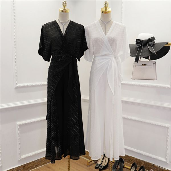 high street new fashion 2018 designer runway suit set women's wrap blouse wide leg pants set, White
high street new fashion 2018 designer runway suit set women's wrap blouse wide leg pants set, White