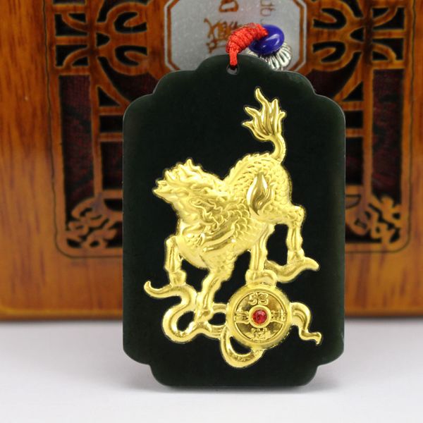 natural hetian jade men women rope chain necklace black green pendant 24k gold kirin pendants for male female jewelry, Silver
natural hetian jade men women rope chain necklace black green pendant 24k gold kirin pendants for male female jewelry, Silver