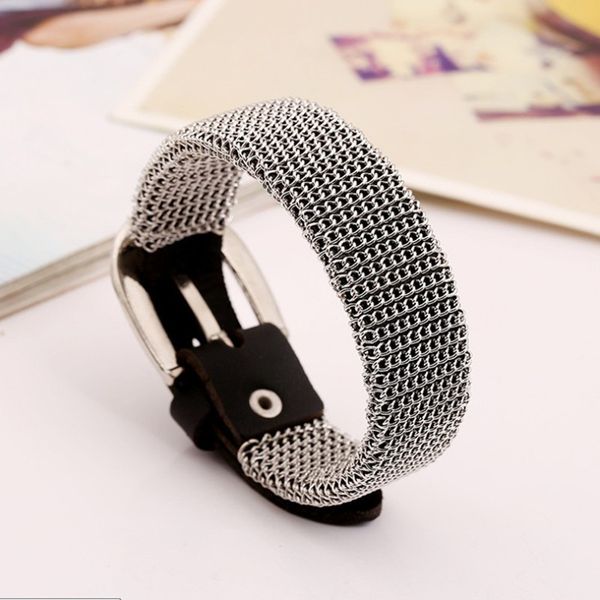new fashion alloy net coated brown leather bracelet punk style men's cowhide leather wristband with pin buckle men jewelry accessorie g, Golden;silver
new fashion alloy net coated brown leather bracelet punk style men's cowhide leather wristband with pin buckle men jewelry accessorie g, Golden;silver