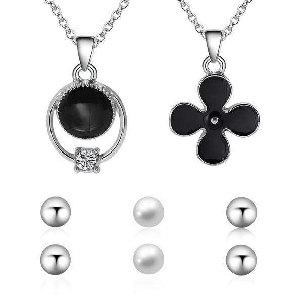 silver color simulated pearl jewelry suit for women round circles clover pendant necklace earrings set
silver color simulated pearl jewelry suit for women round circles clover pendant necklace earrings set