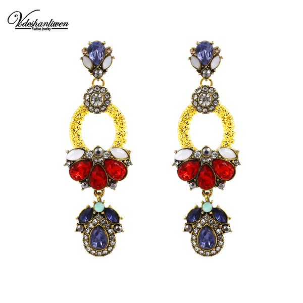vodeshanliwen new multicolored crystal vintage long dangle earrings for women trendy jewelry statement drop earrings wholesale, Silver
vodeshanliwen new multicolored crystal vintage long dangle earrings for women trendy jewelry statement drop earrings wholesale, Silver
