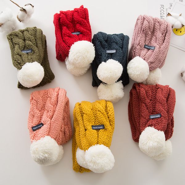 kids winter scarf fashion thick knitted warm scarf super soft solid color baby scarves with knitting wool ball scarves, Red;brown
kids winter scarf fashion thick knitted warm scarf super soft solid color baby scarves with knitting wool ball scarves, Red;brown