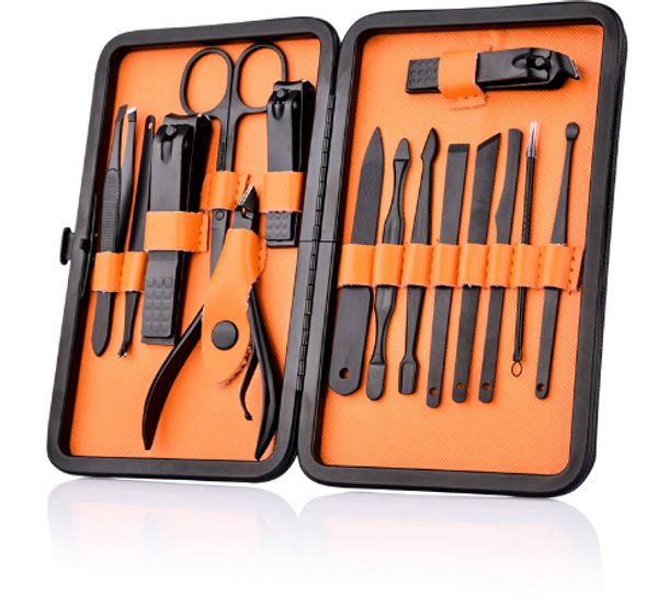15 pcs black stainless steel nail clipper cutter trimmer ear pick grooming kit manicure pedicure toe nail tools set with case
15 pcs black stainless steel nail clipper cutter trimmer ear pick grooming kit manicure pedicure toe nail tools set with case