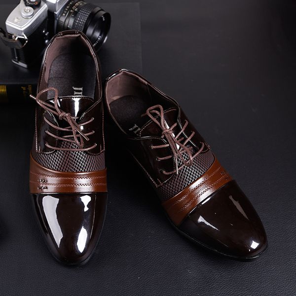 patent leather shoes for men dress large size men business shoes leather pointed sapato masculino sociais zapatos de vestir para hombre, Black
patent leather shoes for men dress large size men business shoes leather pointed sapato masculino sociais zapatos de vestir para hombre, Black
