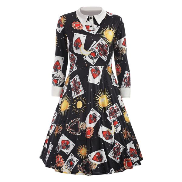 gamiss women spring fashion dress trendy turn-down collar long sleeve print women a-line dress knee-length party vestidos, White;black
gamiss women spring fashion dress trendy turn-down collar long sleeve print women a-line dress knee-length party vestidos, White;black