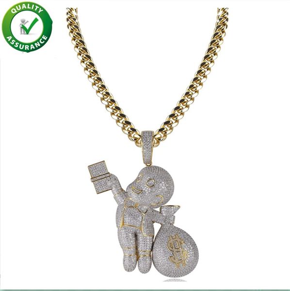 mens hip hop jewelry iced out chains designer necklace mario money bag pendant simulated diamond cz cuban link chain wedding accessories, Silver
mens hip hop jewelry iced out chains designer necklace mario money bag pendant simulated diamond cz cuban link chain wedding accessories, Silver