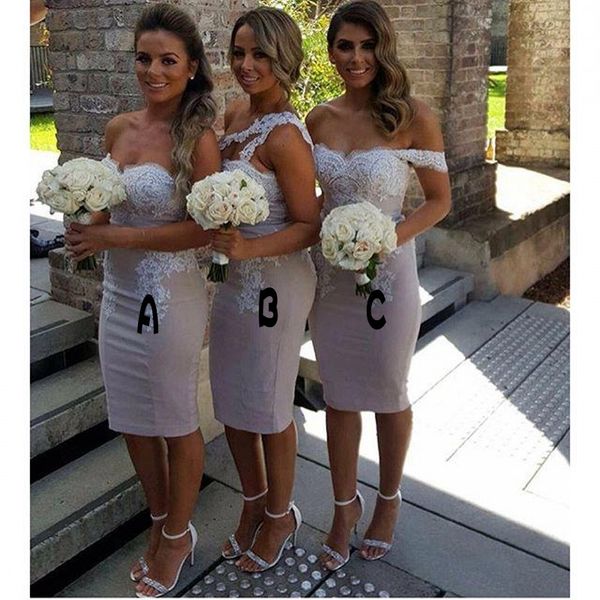 2018 new beautiful knee length sheath bridesmaid dresses lace appliqued strapless backless bridesmaid gowns custom made formal dress 559, White;pink
2018 new beautiful knee length sheath bridesmaid dresses lace appliqued strapless backless bridesmaid gowns custom made formal dress 559, White;pink