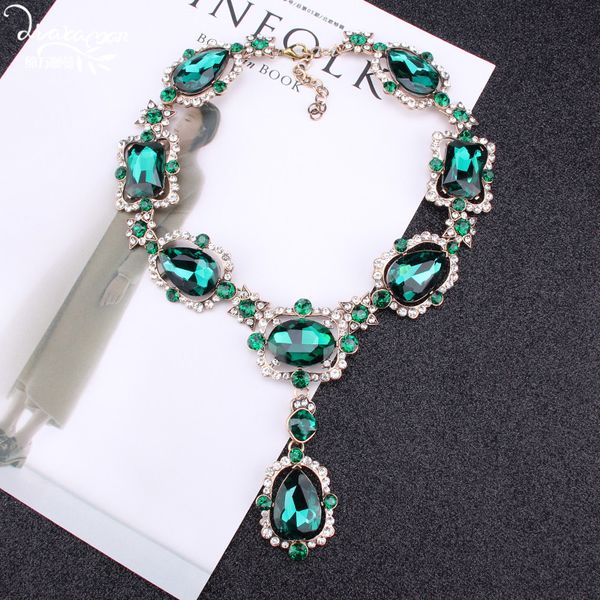 dvacaman 2018 luxury long crystal pendant necklace big statement necklace women wedding jewelry choker m62, Golden;silver
dvacaman 2018 luxury long crystal pendant necklace big statement necklace women wedding jewelry choker m62, Golden;silver