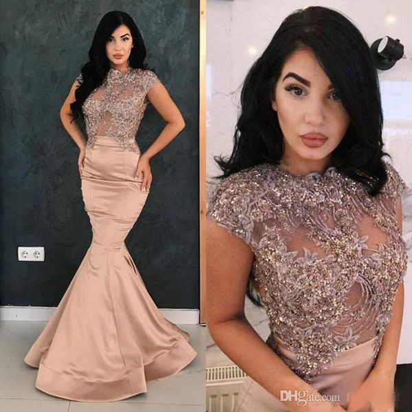 new style mermaid prom dresses long see through crew neck beaded evening dress 2020 custom made party gowns, Black
new style mermaid prom dresses long see through crew neck beaded evening dress 2020 custom made party gowns, Black