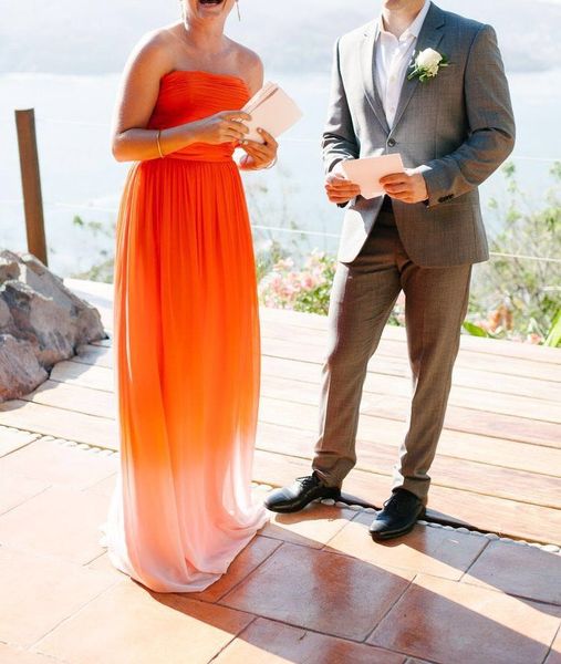burnt orange bridesmaid dresses 2018 chffon long strapless ombre gown for fall wedding, Red;white
burnt orange bridesmaid dresses 2018 chffon long strapless ombre gown for fall wedding, Red;white