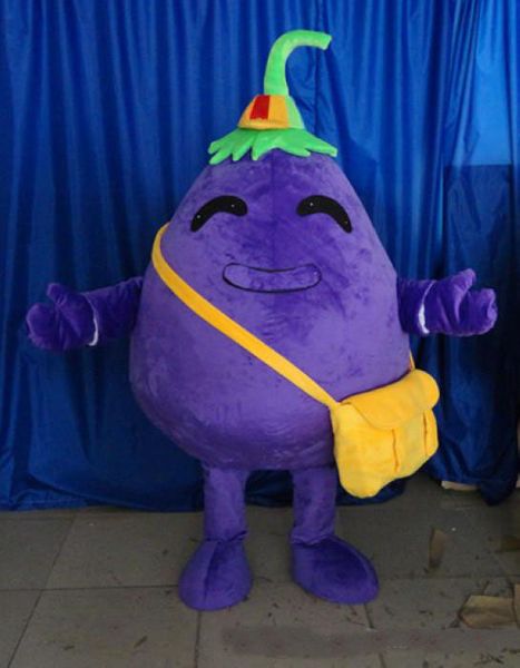 

2018 factory direct sale eva material eggplant son mascot costumes crayon cartoon apparel birthday party masquerade, Red;yellow