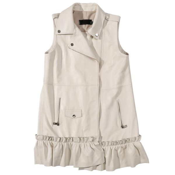 jacket vest women autumn winter genuine leather white moto&biker korean zipper ruffle sleeveless real sheepskin ladies vest, Black
jacket vest women autumn winter genuine leather white moto&biker korean zipper ruffle sleeveless real sheepskin ladies vest, Black