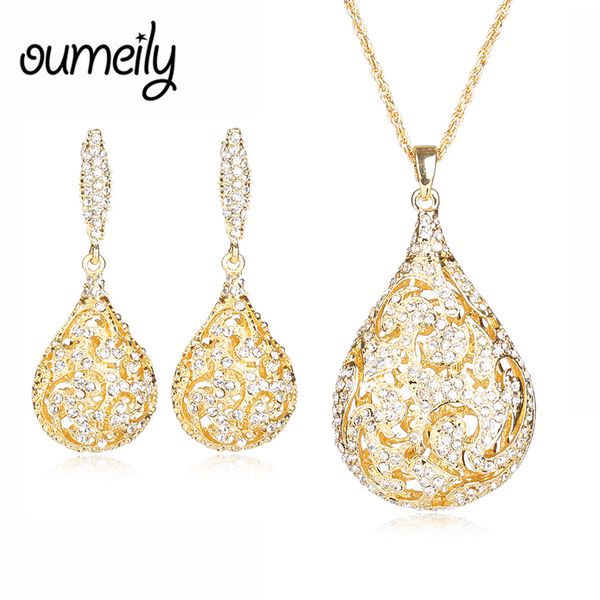 oumeily pendant imitation crystal necklace earrings accessories african beads jewelry sets for women wedding gold color holiday, Silver
oumeily pendant imitation crystal necklace earrings accessories african beads jewelry sets for women wedding gold color holiday, Silver