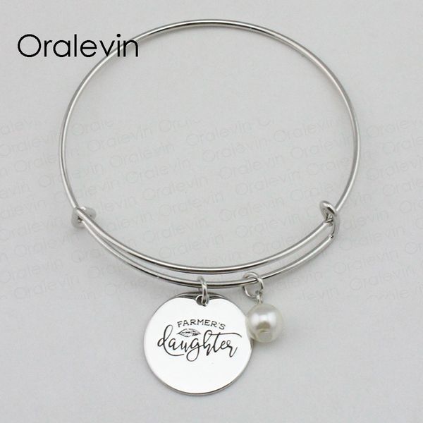 farmer's daughter inspirational hand stamped engraved pendant expandable wire charm bracelet bangle jewelry,10pcs/lot, #ln2334b, Black
farmer's daughter inspirational hand stamped engraved pendant expandable wire charm bracelet bangle jewelry,10pcs/lot, #ln2334b, Black