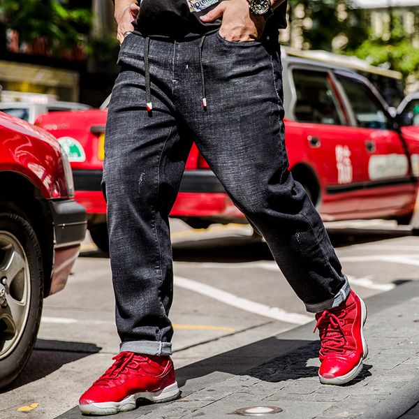 men's nostalgia black jeans plus size 30-40 42 44 46 stretch jeans men with drawstring loose hip hop pants vaqueros hombre denim, Blue
men's nostalgia black jeans plus size 30-40 42 44 46 stretch jeans men with drawstring loose hip hop pants vaqueros hombre denim, Blue