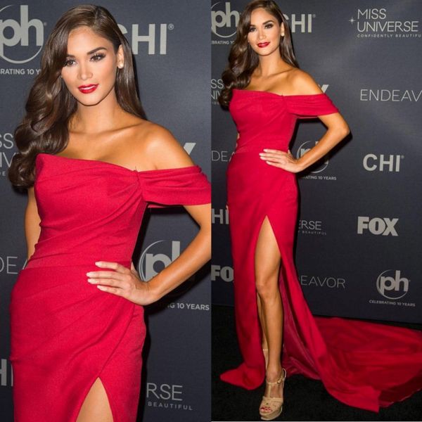 fashion mermaid side split prom dresses off the shoulder evening gowns sweep train vestidos de fiesta red celebrity formal dress, Black 
fashion mermaid side split prom dresses off the shoulder evening gowns sweep train vestidos de fiesta red celebrity formal dress, Black