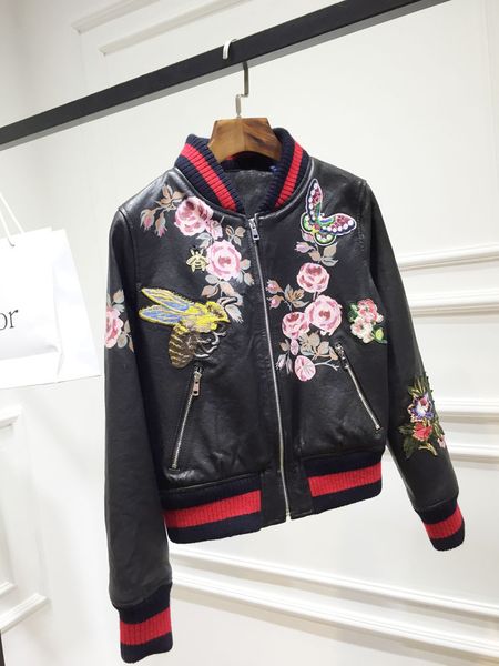 2019 autumn new g women clothes fashion embroidered butterfly bee printing pu leather jacket baseball clothing short jacket female size s, Black;brown
2019 autumn new g women clothes fashion embroidered butterfly bee printing pu leather jacket baseball clothing short jacket female size s, Black;brown