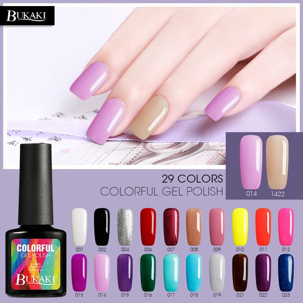 Bukaki 29 Pure Colors Long-lasting Color Coat Nail Gel Soak Off Uv Gel Nail Polish Colorful Lacquer Manicure Makeup