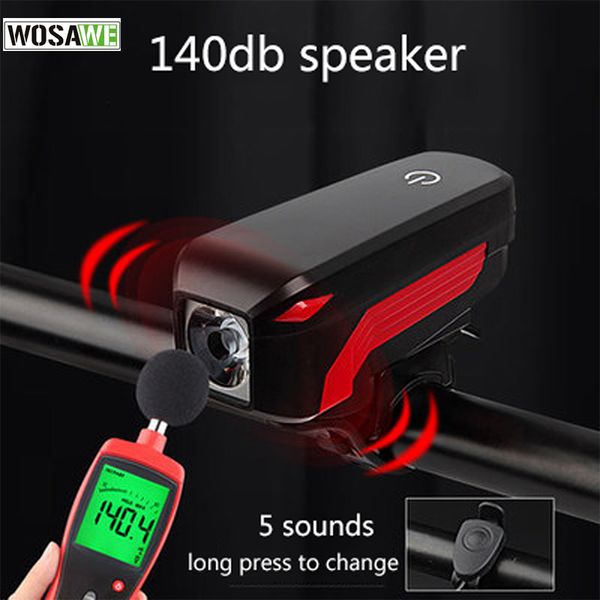 wosawe universal bicycle lights bell usb charging bike horn light headlight cycling ultra bright electric 140 db horn bike lamp
wosawe universal bicycle lights bell usb charging bike horn light headlight cycling ultra bright electric 140 db horn bike lamp
