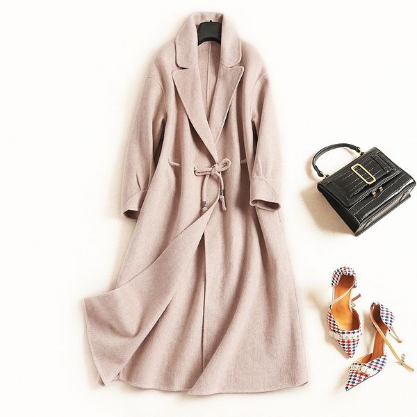 2018 new fashion women's woolen coat winter lapel long sleeve solid color jacket coat lady high waist outerwear, Black
2018 new fashion women's woolen coat winter lapel long sleeve solid color jacket coat lady high waist outerwear, Black
