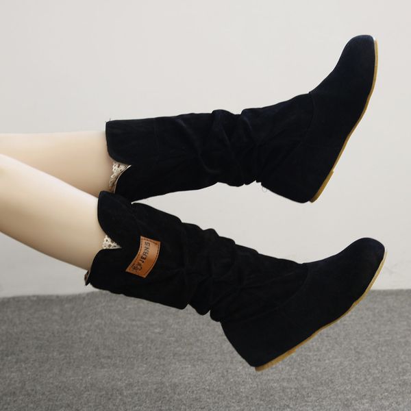 woman knee high boots flat heel nubuck motorcycle boot autumn winter women shoes zapatos de mujer, Black
woman knee high boots flat heel nubuck motorcycle boot autumn winter women shoes zapatos de mujer, Black