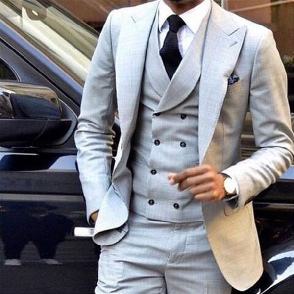 light grey wedding men suit 3pieces terno bespoke slim notch lapel terno masculino custom made blazer (jacket+pant+vest+tie, White;black
light grey wedding men suit 3pieces terno bespoke slim notch lapel terno masculino custom made blazer (jacket+pant+vest+tie, White;black