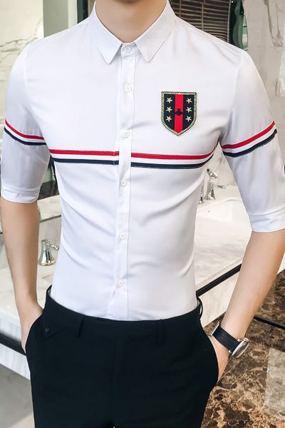 2018 summer dress new style of fashion han edition men handsome seven - sleeve shirt ing, White;black
2018 summer dress new style of fashion han edition men handsome seven - sleeve shirt ing, White;black