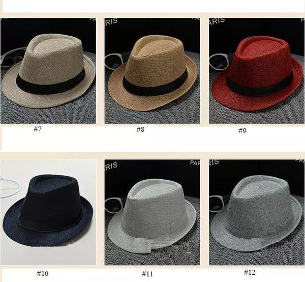 men women cotton/linen straw hats soft fedora panama hats outdoor stingy brim caps 28 colors 30 pcs, Blue;gray
men women cotton/linen straw hats soft fedora panama hats outdoor stingy brim caps 28 colors 30 pcs, Blue;gray
