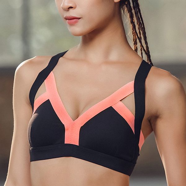 vertvie 2018 women sports bra cut out running bra fitness wear sports underwear patchwork cross criss strap yoga bras, White;black
vertvie 2018 women sports bra cut out running bra fitness wear sports underwear patchwork cross criss strap yoga bras, White;black