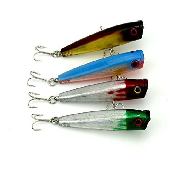 lenpaby pack of 8 floating hard plastic baits ater chugger/popper fshing lures for bass and trout japan carbon hook 6.5cm/2.56"/6.6g
lenpaby pack of 8 floating hard plastic baits ater chugger/popper fshing lures for bass and trout japan carbon hook 6.5cm/2.56"/6.6g