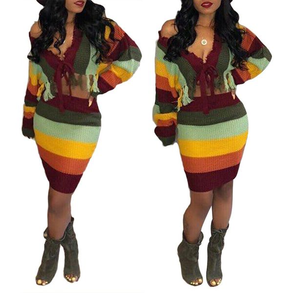 Fashion Color Block Two Piece Set Dress Sexy Women Off Shoulder Sweater Bodycon Skirt Dress S-XL
Fashion Color Block Two Piece Set Dress Sexy Women Off Shoulder Sweater Bodycon Skirt Dress S-XL