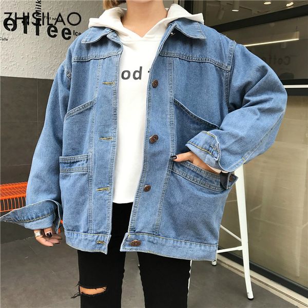 zhisilao 2018 spring ulzzang chic woman denim jacket harajuku normcore woman coat oversized bomber jacket long casual, Black;brown
zhisilao 2018 spring ulzzang chic woman denim jacket harajuku normcore woman coat oversized bomber jacket long casual, Black;brown