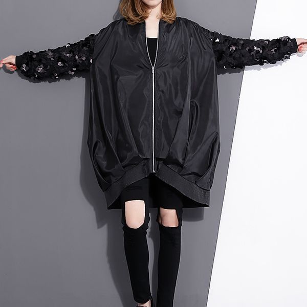 Regular Fashion New Sequined Short Basic Collar Long-sleeved Coat Loose Denim Large Size Zipper Thin Jacket Women
Regular Fashion New Sequined Short Basic Collar Long-sleeved Coat Loose Denim Large Size Zipper Thin Jacket Women