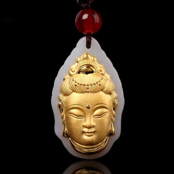 buddha guanyin gold jade pendant discount good luck necklace for women men, Silver
buddha guanyin gold jade pendant discount good luck necklace for women men, Silver
