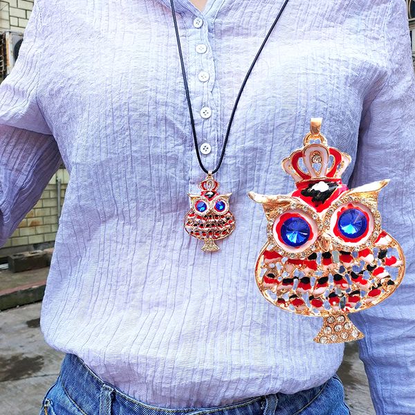 fashion necklace jewelry owl necklace women's sweater chain shiny crystal color paint pendant romantic party jewelry, Silver
fashion necklace jewelry owl necklace women's sweater chain shiny crystal color paint pendant romantic party jewelry, Silver