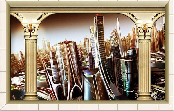 custom p wallpaper ktv future city stereo 3d tv background wall art mural for living room large painting home decor 
custom p wallpaper ktv future city stereo 3d tv background wall art mural for living room large painting home decor